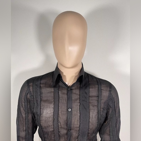 J. Lindeberg Button Up Shirt Black Long Sleeve Men’s Size M - Picture 3 of 7